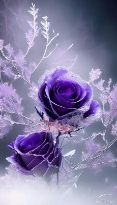 Hoa hồng tím đung đưa trong gió